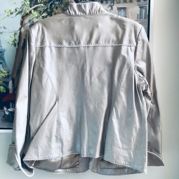 Guillaume Metallic Leather Jacket - Picture 2 of 5